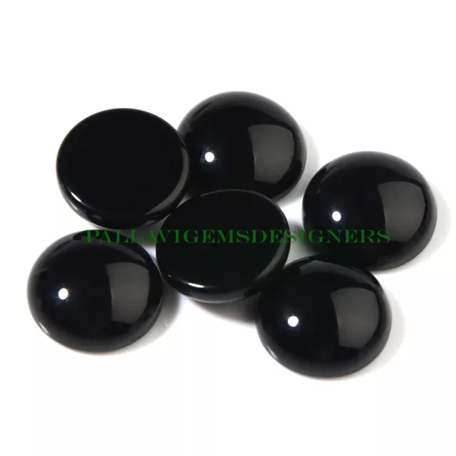 Black Onyx 6mm Round Loose Natural Calibrated Cabochon Gemstone Free Shipping