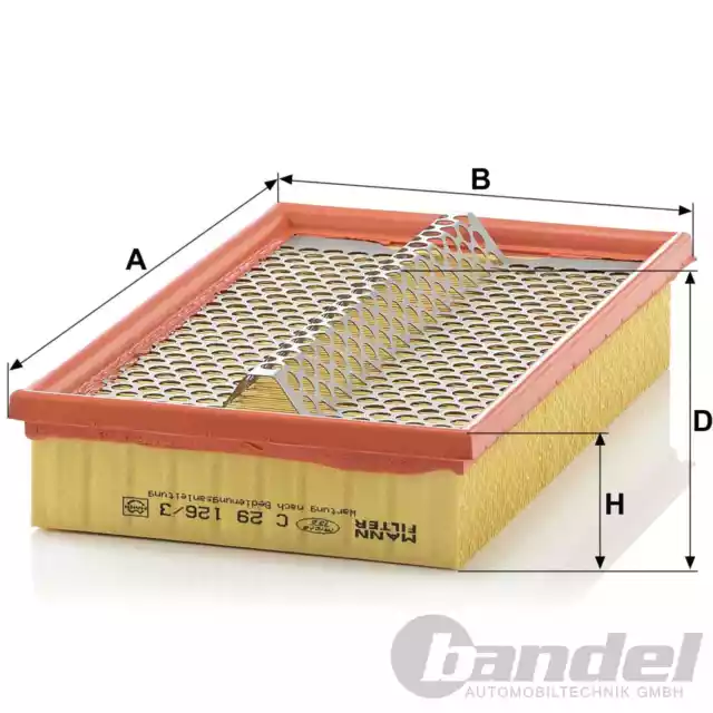 MANN FILTER LUFTFILTER passend für MERCEDES 190 W201 W124 S124 72+75 PS 2