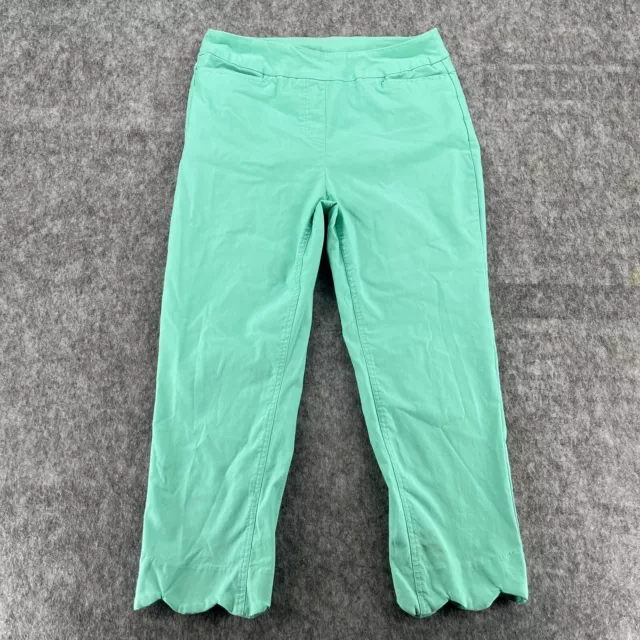 Anthonys Resort Wear Womens Sea Foam Stretch Scalloped Pants Size 10