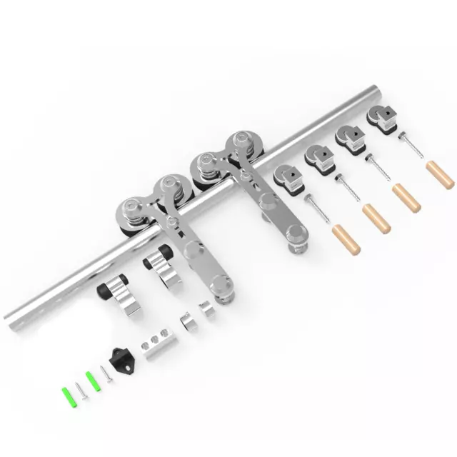 4-20FT Stainless Steel Sliding Barn Door Hardware Closet Track Kit for Wood Door