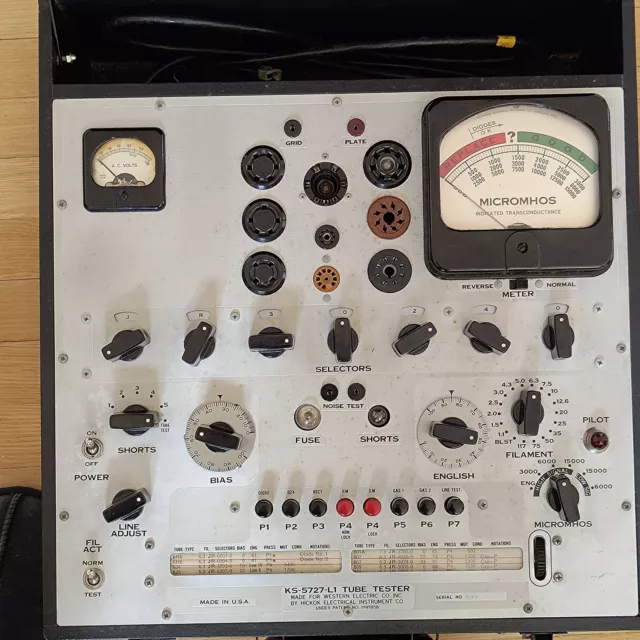 Western Electric by Hickok mutual conductance tube tester LS-5727-L1 - working