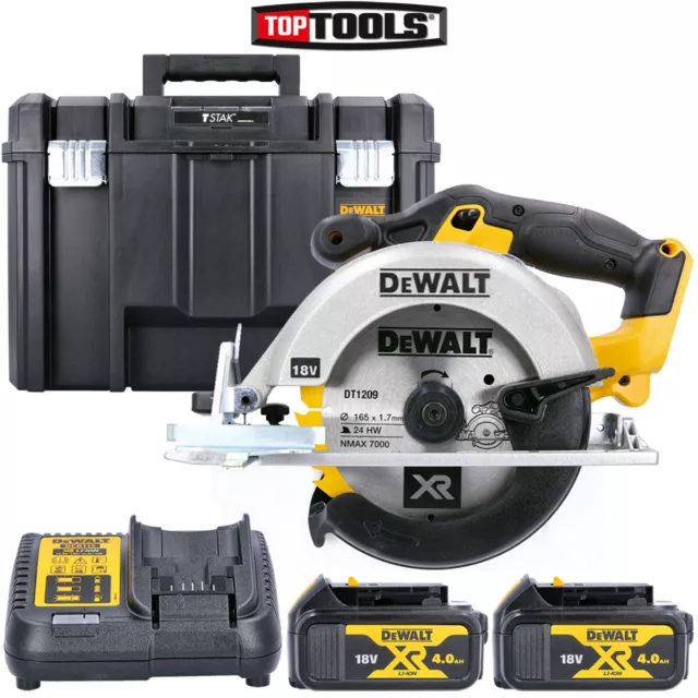 Dewalt DCS391M2 18V XR Circular Saw 165mm With 2 x 4.0Ah Batteries Charger Case