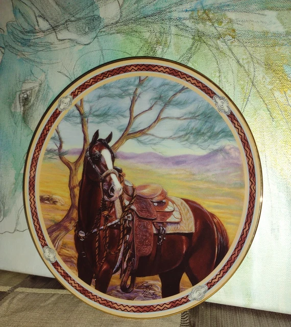 Susie Morton ON THE RANGE TREASURE VIEW Porcelain Collector Horse Plate New/Mint