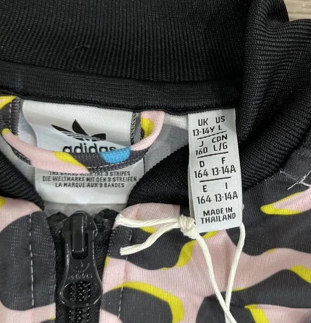 Adidas Originals Pink Black Leopard Full Zip Track Top Girls Jackets Sz Large 5