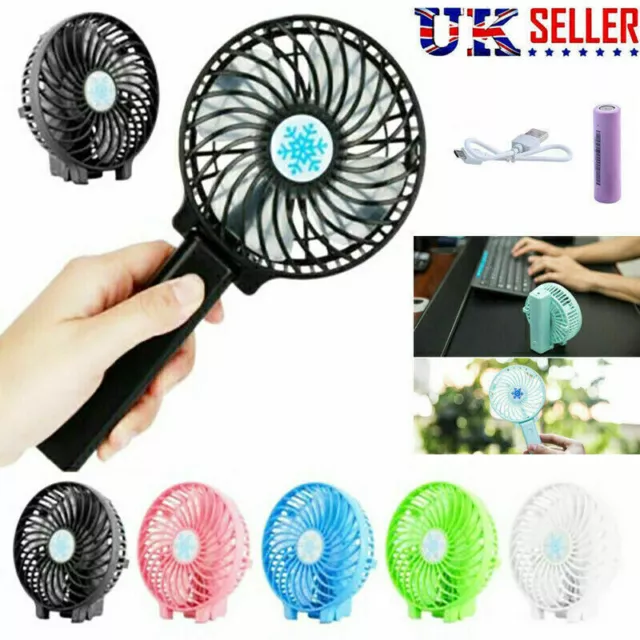 Mini Hand-held Fan Portable Folding Desk Fan Cooler Cooling USB Rechargeable Fan