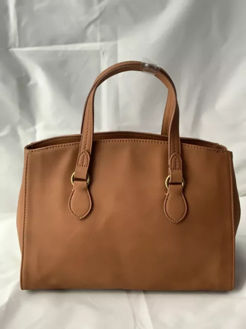 Universal Thread Structured Satchel Handbag in Cognac