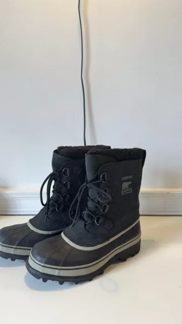 SOREL CARIBOU MEN'S Waterproof Snow Boots Rubber Lace Up Faux Fur (Size ...