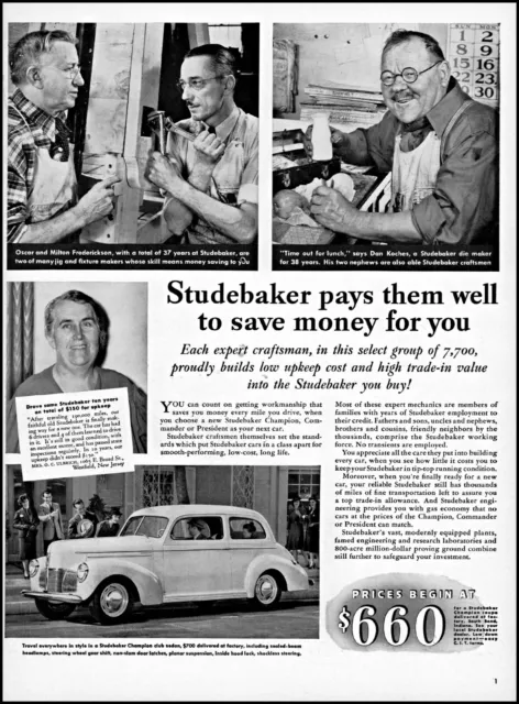 1940 Studebaker car 4 photos testimonials craftsman vintage photo Print Ad adL21