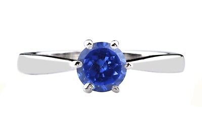 1.20Ct Round Shape 100% Natural Blue Tanzanite Women's Ring In 14KT White Gold