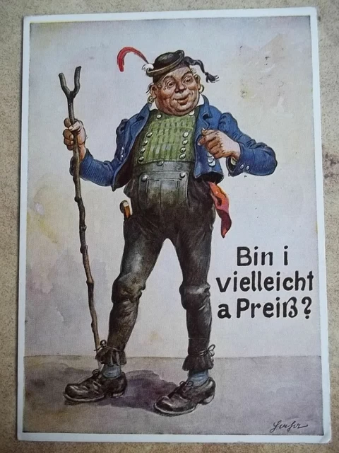 BIN I VIELLEICHT A PREIß ? 2 SCHERZKARTEN BAYERISCH MÜNCHEN OKTOBERFEST BIER