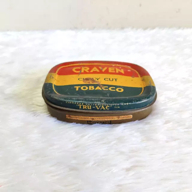 Vintage Carreras Ltd Craven Tobacco Curly Cut Tin Box Collectible England CG410 2