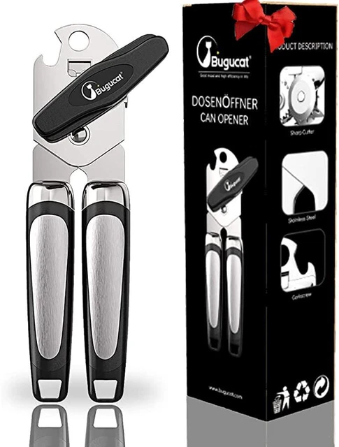 Bugucat Apriscatole 3 in 1，Apriscatole Manuale in Acciaio Inossidabile (n3y)