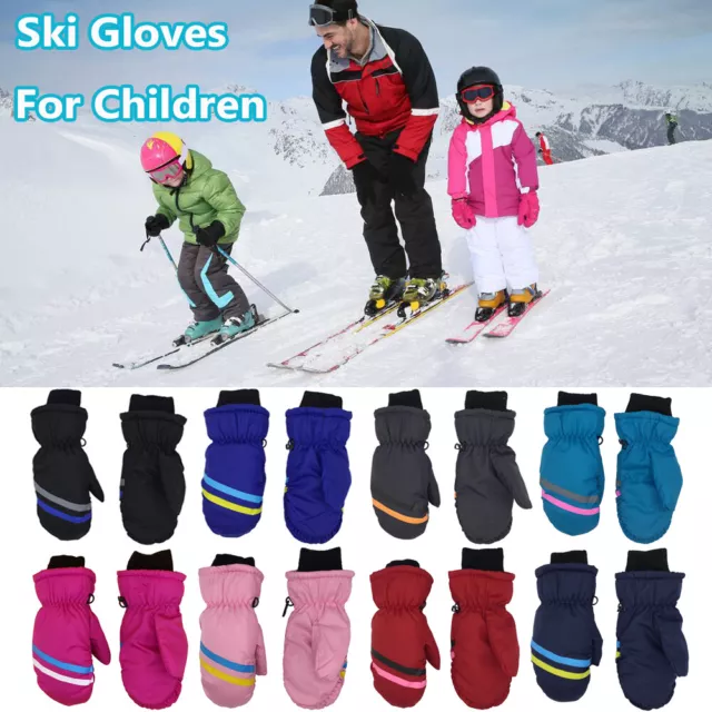 Kids Snow Snowboard Outdoor Riding Children Ski Gloves Long-sleeved Mitten