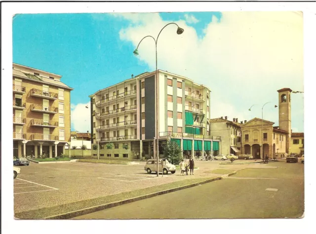 Cartolina Trezzo Sull' Adda Piazza Liberta' E Chiesetta S. Rocco  1971
