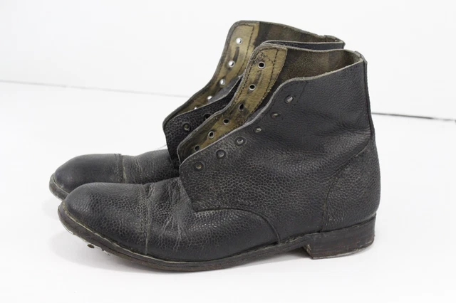 Handmade Pebbled Leather Shoes Boots Military War Reenactment Size 10
