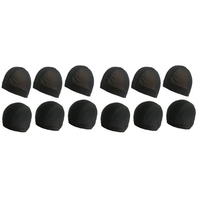12 piezas pelucas malla para el cabello gorra de peluca ajustable medias ganchillo señorita