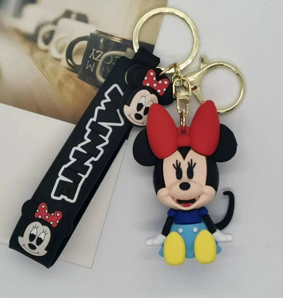 New Disney Sitting Minnie PVC Handbags Bags Hanger Pendant Keychains Key Rings