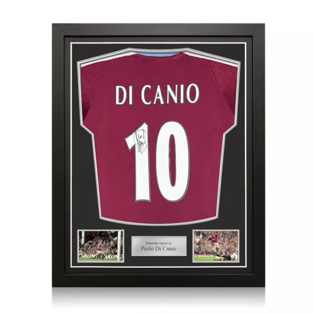 Maillot West Ham United signé par Paolo Di Canio. Encadré