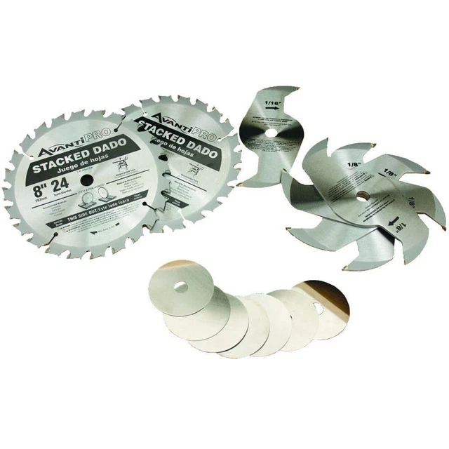 8 In. X 24-Tooth Stacked Dado Saw Blade Set | (NEW) (FREE SHIPPING)