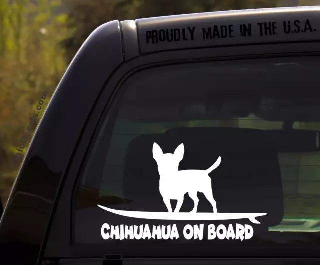 Chihuahua on Board - Funny Dog Breed Decal Sticker for car or Truck Window