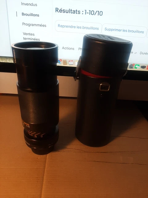 Objectif Zoom Sun Hi-Tele 210 Mm Noir - Monture à Vis, Ouvert Jamais Utilisé (origine Japon)