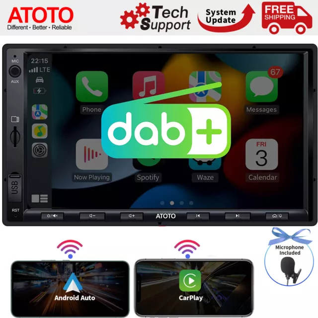 ATOTO F7 XE Car Stereo 7IN Double Din GPS NAVI Car Audio Android Auto CarPlay BT