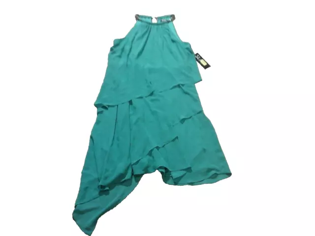 S.L. Fashions New York,NWD,green embellished sleeveless layered dress,womens 10