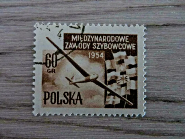Briefmarken Polen, gestempelt 1954, Segelflugmeisterschaften in Leszno, 1 Wert