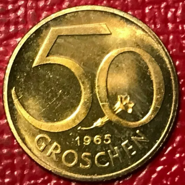 A Great Looking Proof 1965 Austria 50 Groschen Coin-Mar764