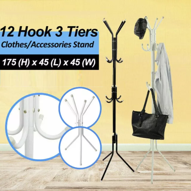 Coat Hanger Stand Hat Clothes Rack Stand Metal Tree Style Storage Organizer Rack