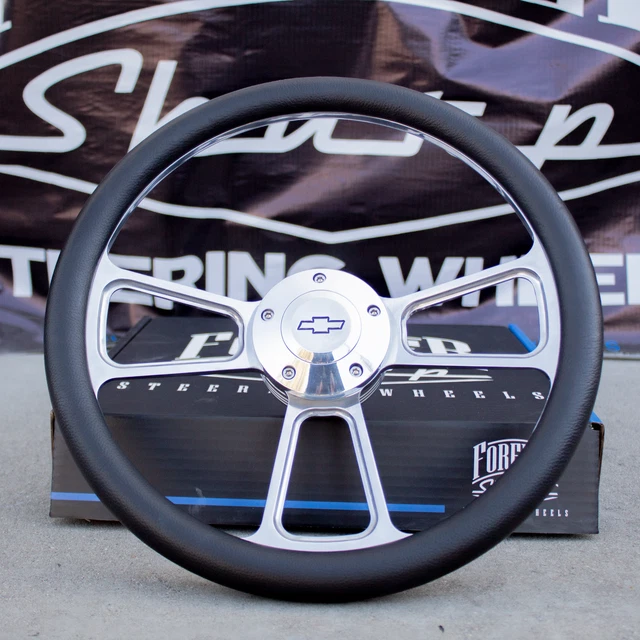 Billet Specialties Steering Wheel Half Wrap - Leather - Black 14 in