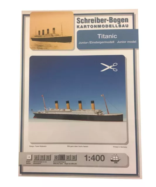 Schreiber-Bogen Kartonmodellbau Titanic Einsteigermodell | Papier Modellbausatz