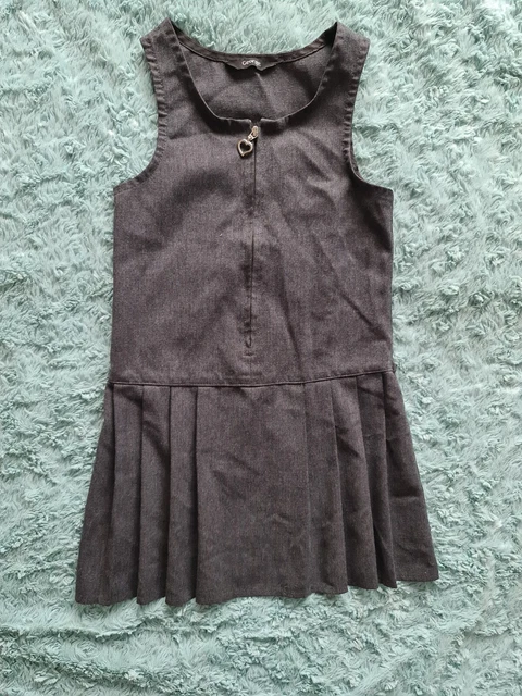 GIRLS GEORGE GREY Drop Waist School Pinafore Dress Age 3 4 Years