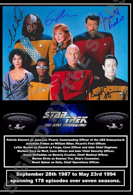 Star Trek Cast Autograph Signed Print - Collectable Memorabilia - High Quality