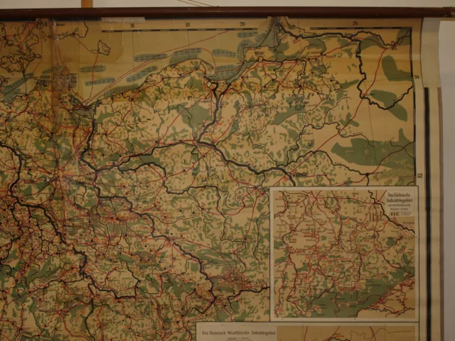 School Wall Map Wirtschaftskunde German Rich Vintage 204x170cm ~ 1919 3