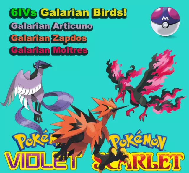 Shiny Moltres Zapdos Articuno 6IV Event Pokemon / Pokemon 