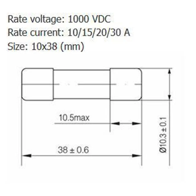 3x 30A Consumer Unité Fusible Boite 30 Ampère PV Dc 1000V 10x38mm Pratique Neuf