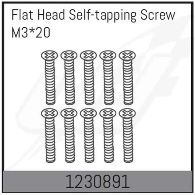 FR- Absima M3*20 Flat Head Self-tapping Screw Set (10) - 1230891