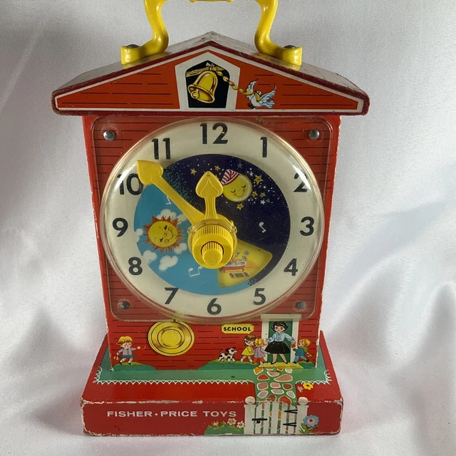 VINTAGE 1960'S FISHER Price Music Box Teaching Clock (1968) *Fully