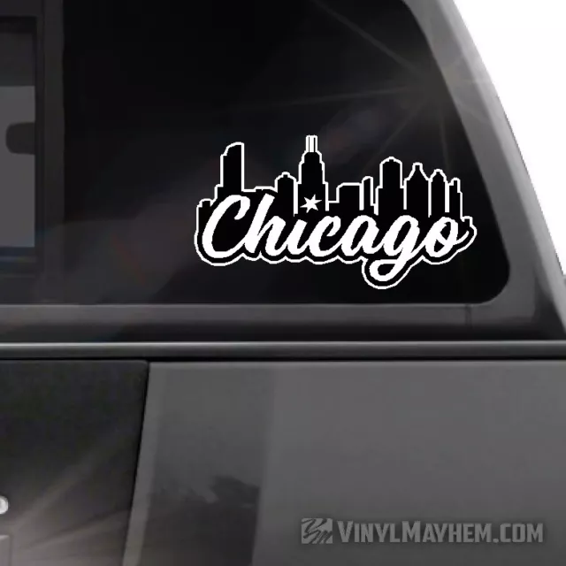 Chicago city skyline sticker IL car truck laptop SUV