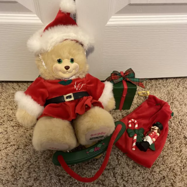 Christmas Fisher Price Briarberry Bear Plush, Sled & Gifts Berrykris Vintage