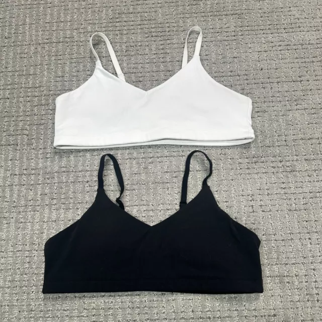 Athleta Girl Lot Of Two Sports Bra Adjustable Strap Padded Black, White XXL/16