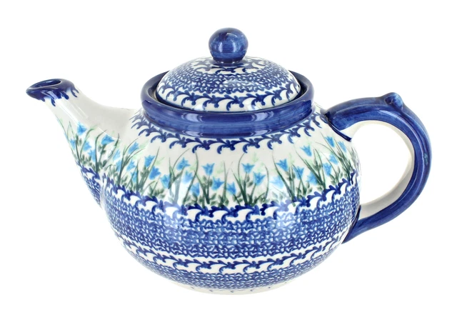 Blue Rose Polish Pottery Misty Teapot