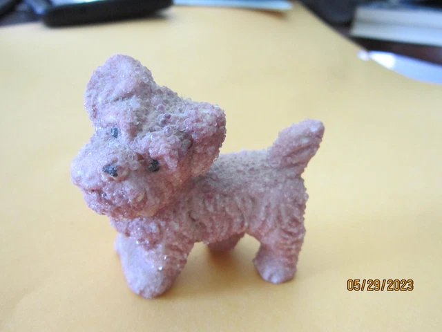 pink Popcorn Sugar Spaghetti Terrier Dog Animal figurine Vintage Japan Pico