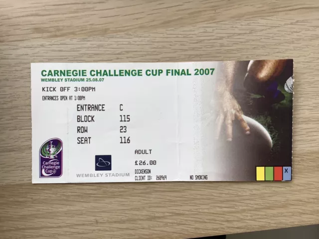 RUGBY LEAGUE CHALLENGE CUP FINAL CATALANS DRAGONS V ST.HELENS 2007 ticket stub