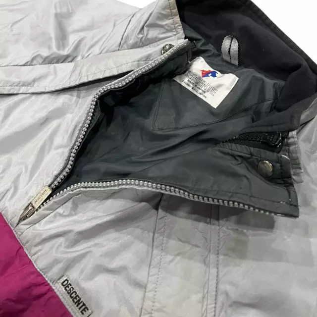 Vintage Descente isoliert grau rosa Made in Japan volle Länge Damen Skianzug 3