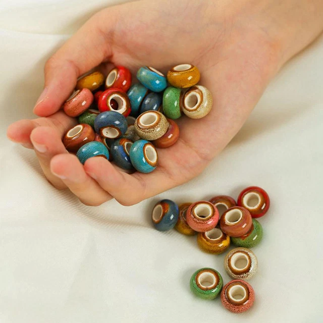 50Pcs Ceramic Spacer Beads Handmade Macrame for DIY Earrings Jewelry Making