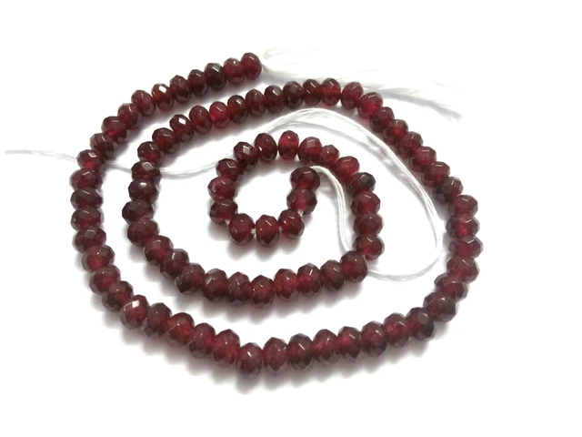 3 Strand Naturel Rubis Rouge Calcédoine Rondelle à Facettes 6mm Libre Perles 13