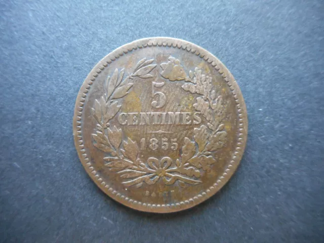 Luxembourg 5 Centimes 1855 Willem III (KM# 22)