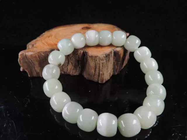 Hetian Jade Beads Bracelet Hand-Carving Jade Prayer Beads